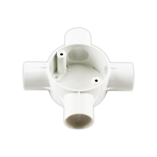 PVC JUNCTION BOX 4 WAY WHITE – 20MM TRONIC CP JUN4-20-WH