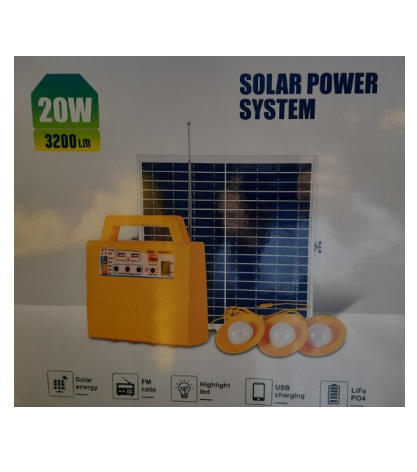 Solar Power System 20W with FM Radio