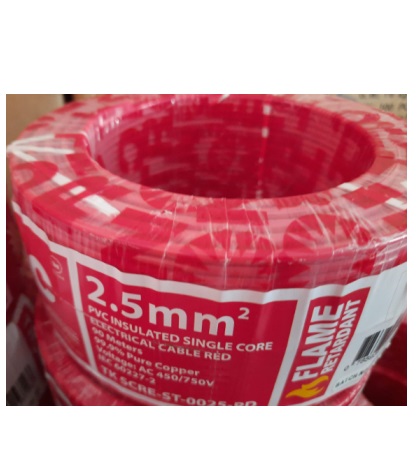 2.5mm Single Core Stranded – TRTKSCRE-ST-0025-BK – RED (Price per Roll/90 meters)