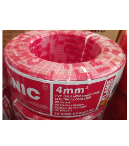 4mm Single Core Stranded – TRTKSCRE-ST-0040-BK – RED (Price per Roll/90 meters)