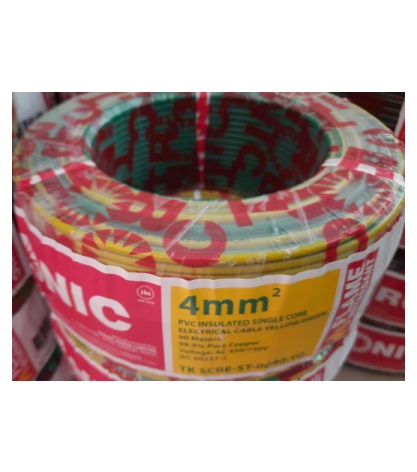 4mm Single Core Stranded – TRTKSCRE-ST-0040-BK – YELLOW/GREEN (Price per Roll/90 meters)