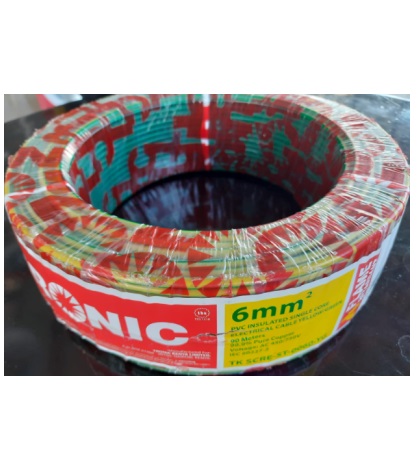 6mm Single Core Stranded – TRTKSCRE-ST-0060-BK – YELLOW/GREEN (Price per Roll/90 meters)