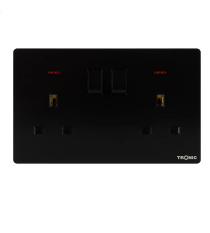 TRONIC TS 2X13A SWITCH SOCKET BLACK – TS 5213-BK