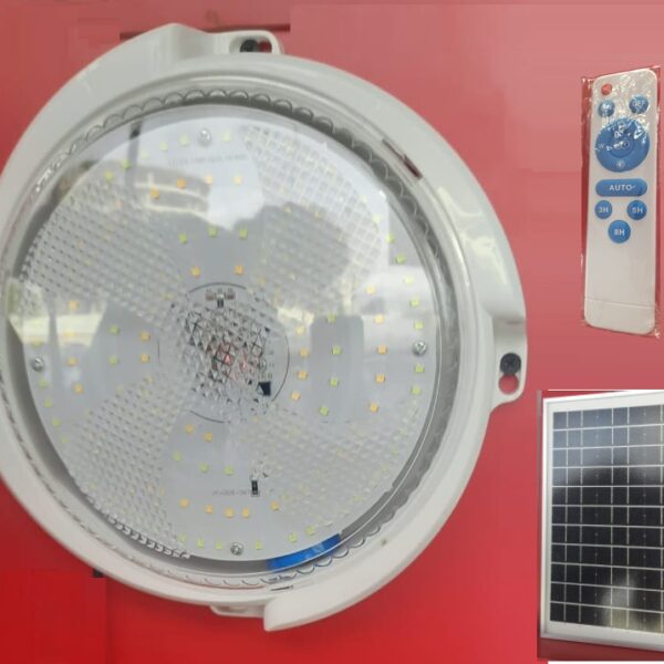 Solar Round Ceiling/Wall Light 50W with Solar Panel – U7-0378B50-01