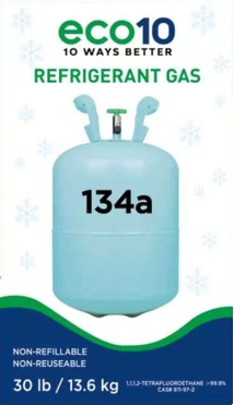 REFRIGERANT GAS 134a 30 KGS/13.6 lb